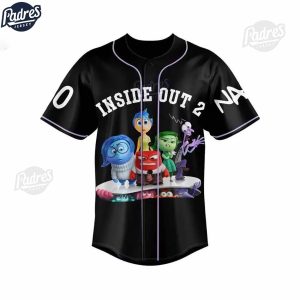 Custom Inside Out 2 Black Baseball Jersey Style 2