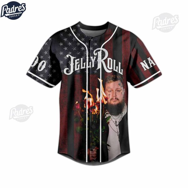 Custom Jelly Roll Save Me USA Flag Baseball Jersey 2