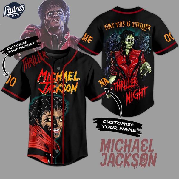Custom Michael Jackson Thriller Night Baseball Jersey 1