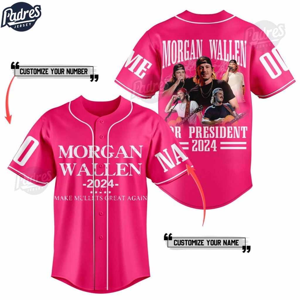 Custom Morgan Wallen For President 2024 Pink Baseball Jersey