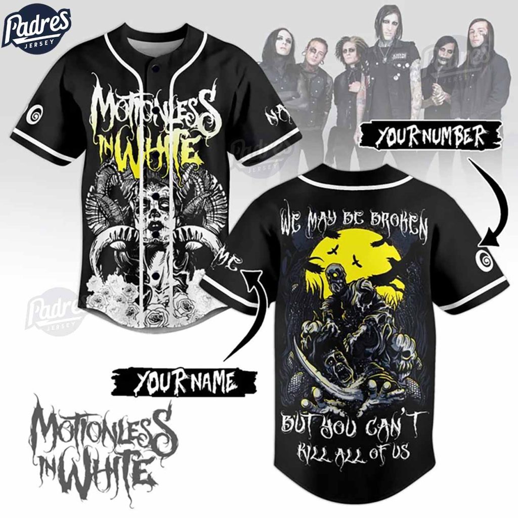 Custom Motionless In White Rock Band Music Baseball Jersey Style