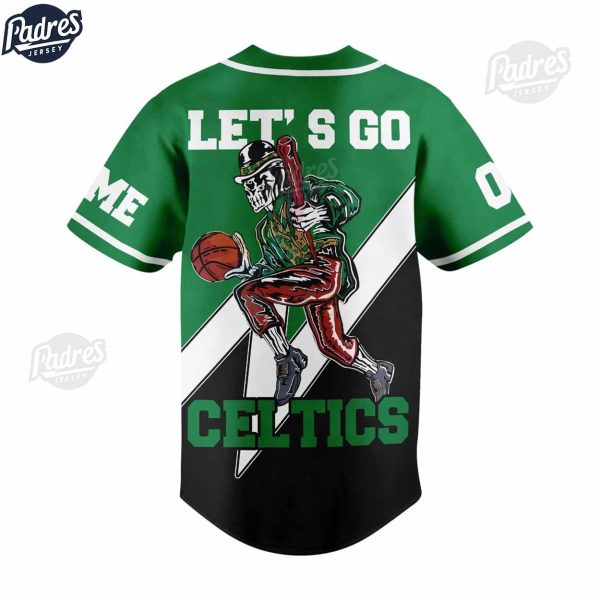 Custom NBA Lets Go Celtics Boston Celtics Baseball Jersey Style 3