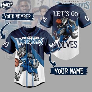 Custom NBA Minnesota Timberwolves Baseball Jersey Style 1