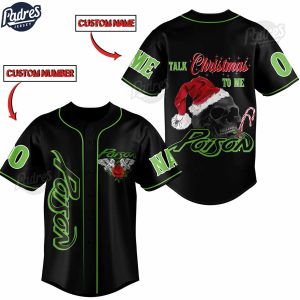 Custom Poison Talk Christmas To Me Baseball Jersey 1