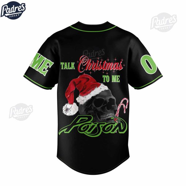 Custom Poison Talk Christmas To Me Baseball Jersey 2