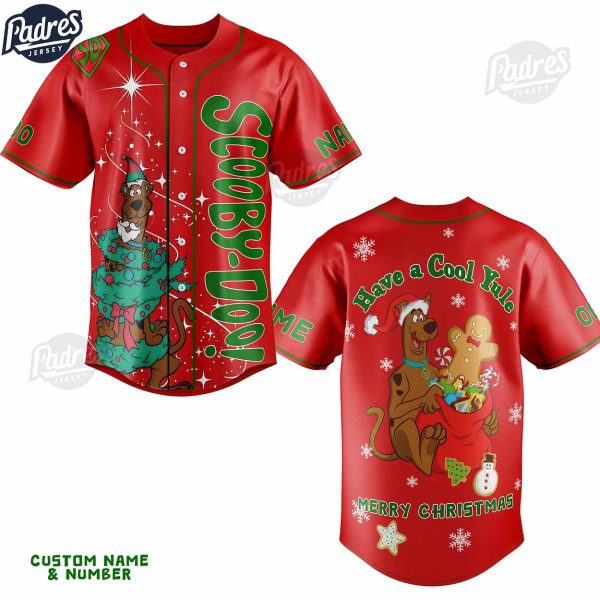 Custom Scooby Doo Have Cool Yule Merry Christmas Baseball Jersey 3