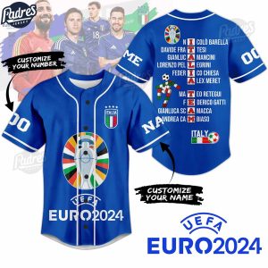 Custom Soccer Euro 2024 Italy Baseball Jersey 1