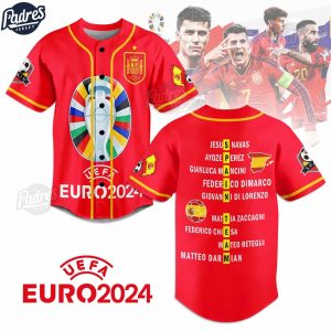 Custom Soccer Euro 2024 Spain Baseball Jersey 1