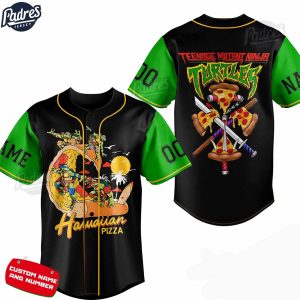 Custom Teenage Mutant Ninja Turtles Hawaiian Pizza Baseball Jersey 1