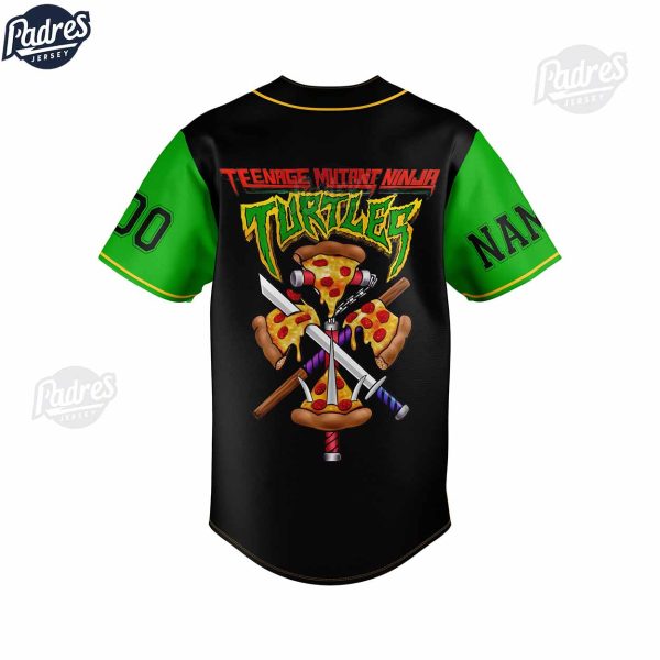 Custom Teenage Mutant Ninja Turtles Hawaiian Pizza Baseball Jersey 2