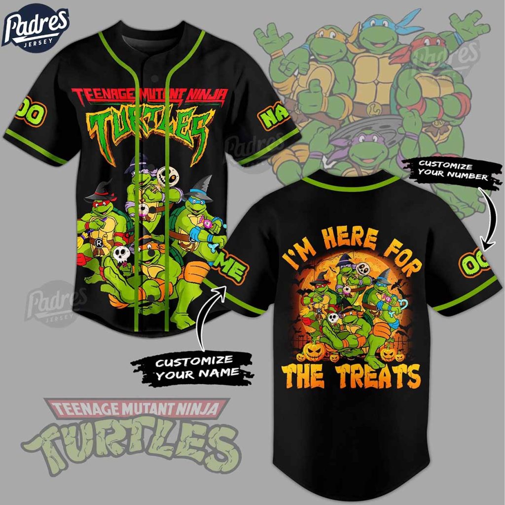 Custom Teenage Mutant Ninja Turtles I Am Here For The Treats Halloween Baseball Jersey