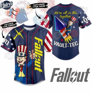 Fallout We're All In This Together Vault Tec Custom Baseball Jersey