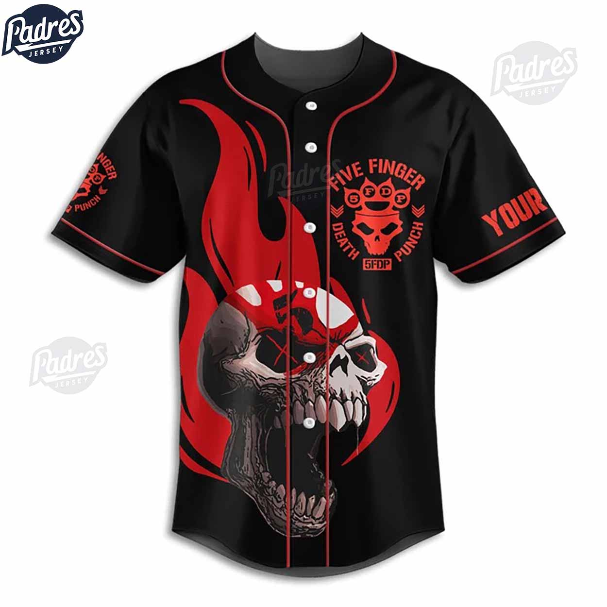 Five Finger Death Punch 5fdp Custom Baseball Jersey Style - Padres ...