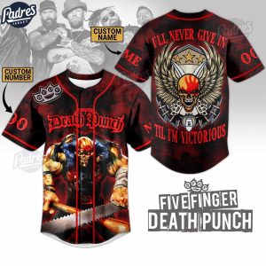 Five Finger Death Punch I'll Never Give In 'Til I'm Victorious Custom Baseball Jersey