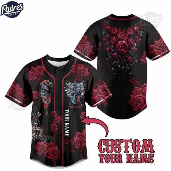 Foo Fighter Skull Petals Custom Baseball Jersey Style 1