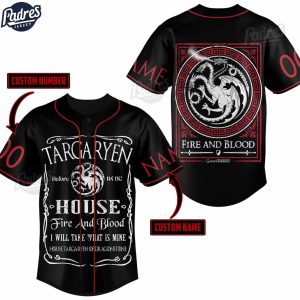 Game Of Thrones Fire And Blood Custom Baseball Jersey Style 1