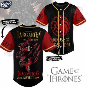 Game Of Thrones House Of The Dragon Custom Baseball Jersey 1