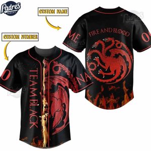 Game Of Thrones Team Black Fire And Blood Custom Baseball Jersey 1