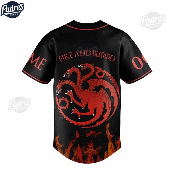 Game Of Thrones Team Black Fire And Blood Custom Baseball Jersey 3