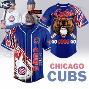 Go Cubs Go Chicago Cubs Custom Baseball Jersey Style 1