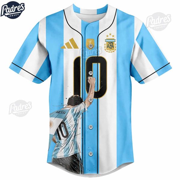 Lionel Messi Vamos Vamos Argentina Baseball Jersey Style 3