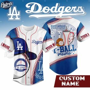 Los Angeles Dodgers Hot Mess Always Stressed T-Ball Mama Custom Baseball Jersey