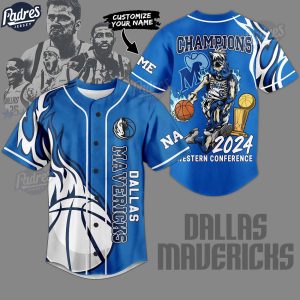 NBA Dallas Mavericks Skull Horse Custom Blue Baseball Jersey Style 1