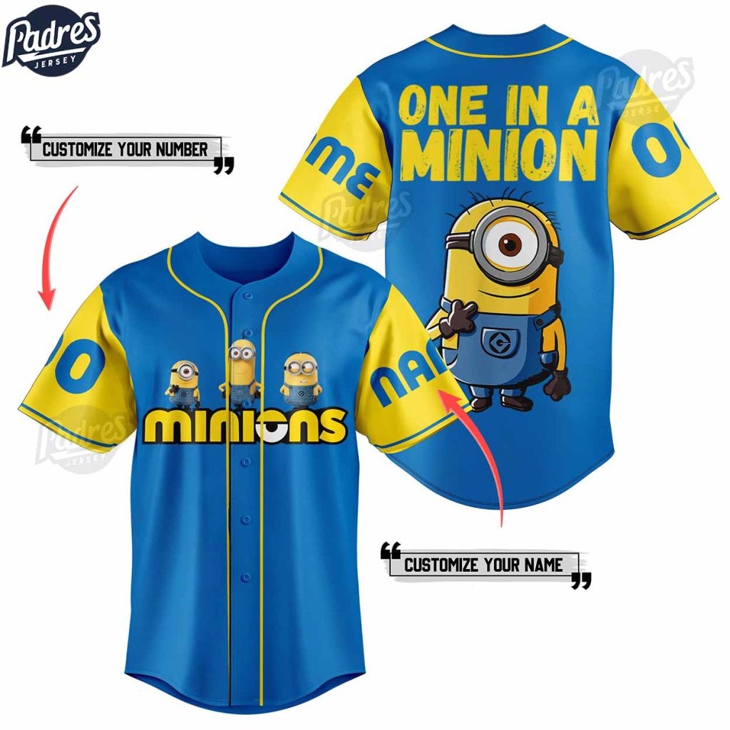 One In A Minion Cartoon Custom Baseball Jersey