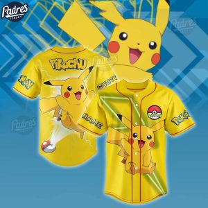 Pokemon Pikachu Yellow Custom Baseball Jersey Style
