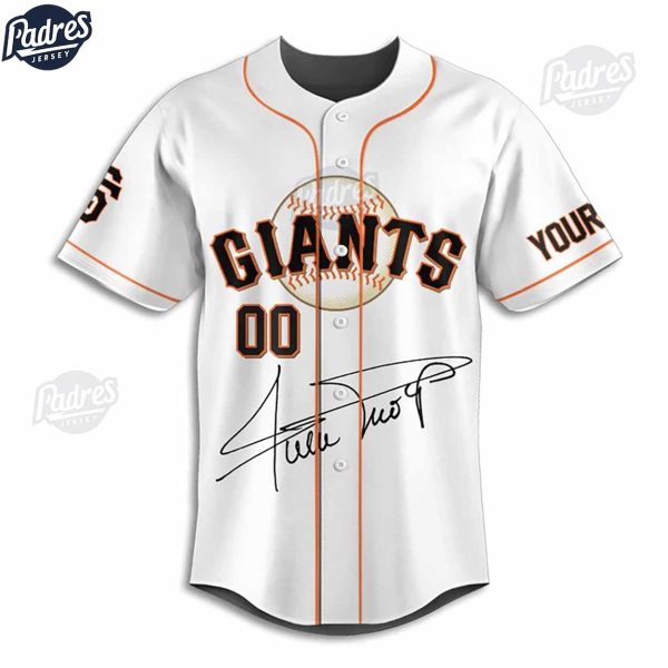 San Francisco Giants Willie Mays Custom Baseball Jersey Style 3