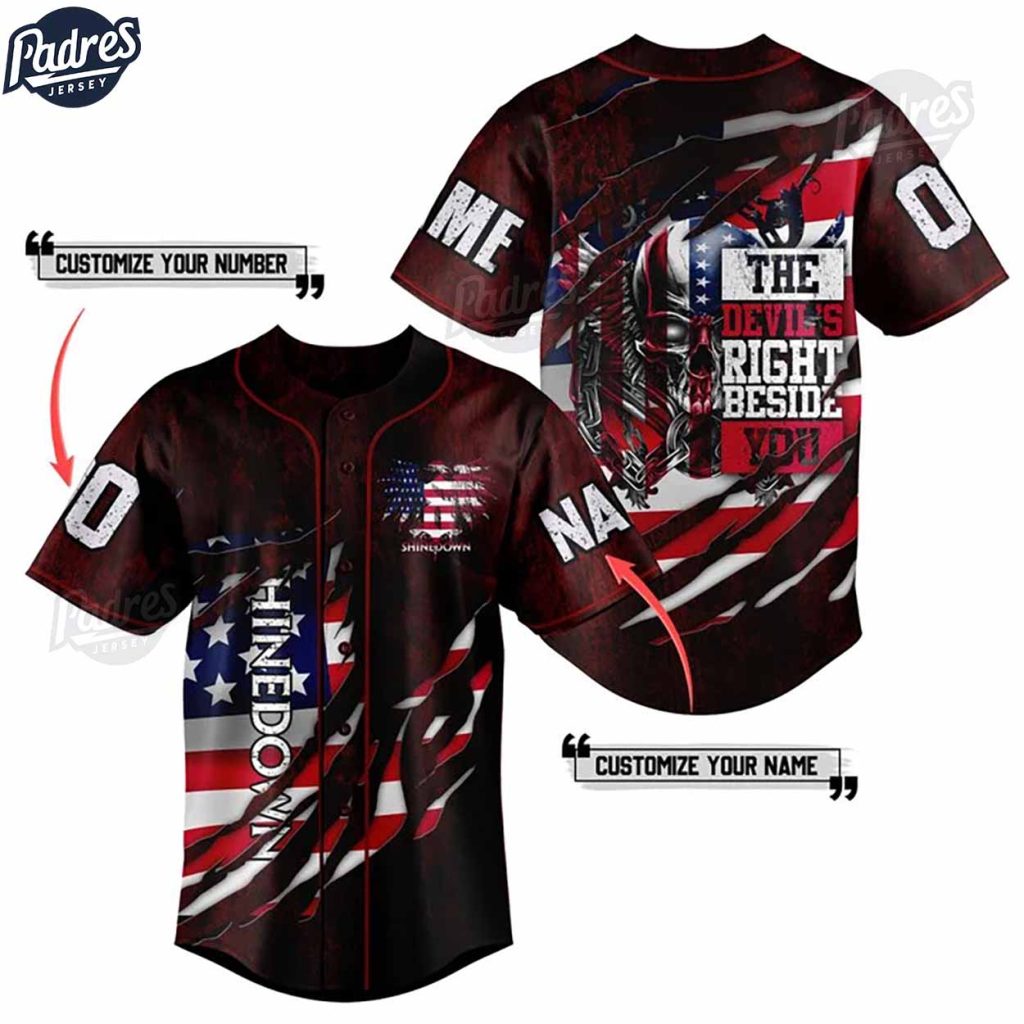 Shinedown Band USA Flag Custom Baseball Jersey