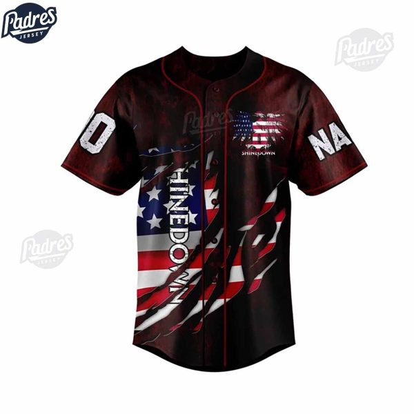 Shinedown Band USA Flag Custom Baseball Jersey 2