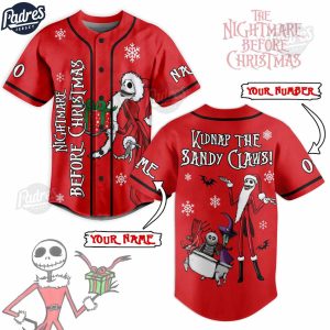 The Nightmare Before Christmas Kidnap The Sandy Claws Custom Baseball Jersey 1