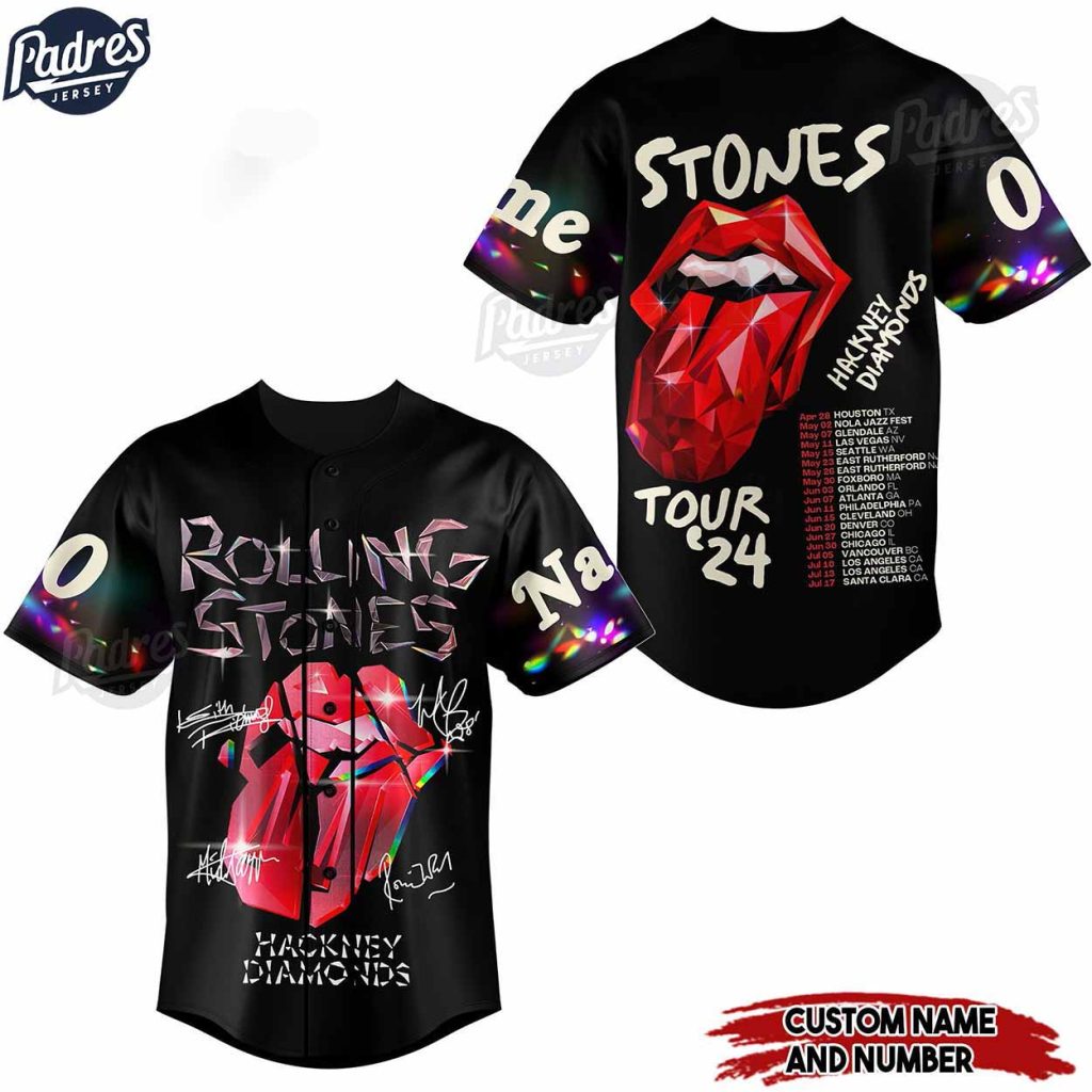 The Rolling Stones Hackney Diamonds Tour 2024 Custom Baseball Jersey Style