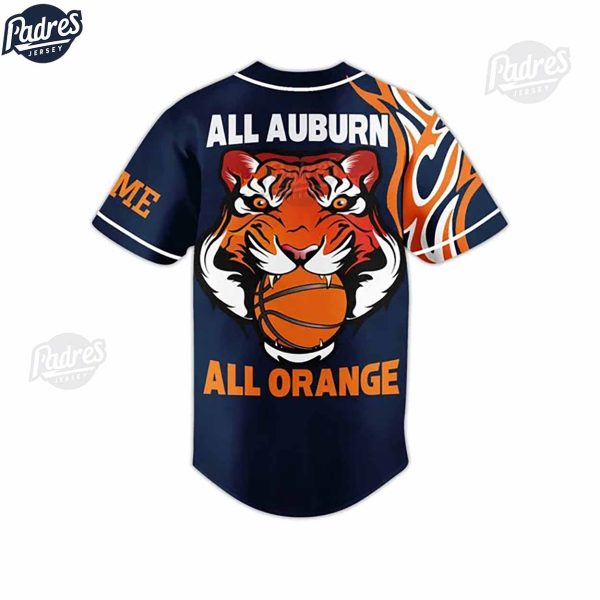 Auburn Tigers Basketball All Orange Custom Baseball Jersey 2