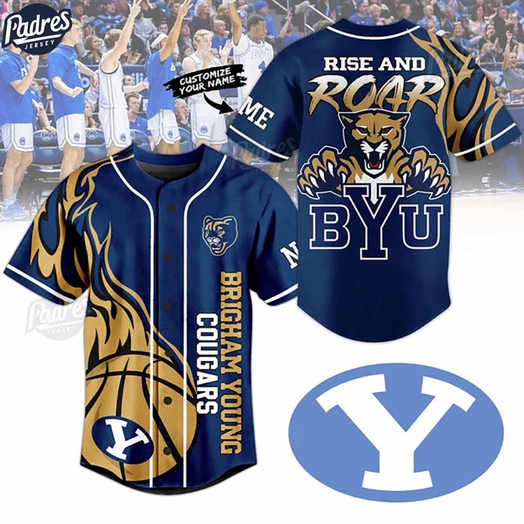 BYU Cougars Basketball Team Custom Baseball Jersey