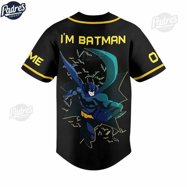 Batman Custom Black Baseball Jersey Style 2