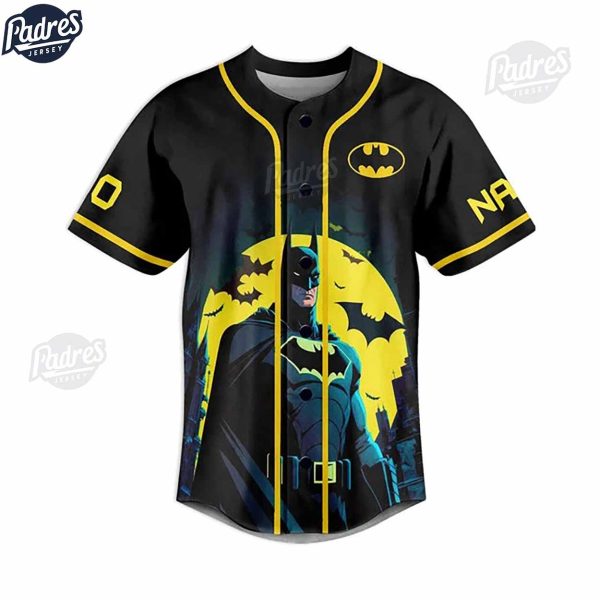 Batman Custom Black Baseball Jersey Style 3