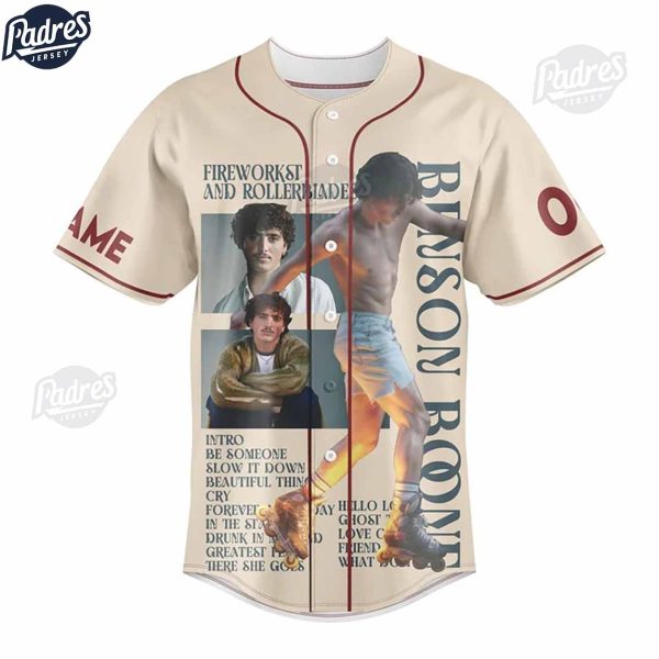 Benson Boone Custom Baseball Jersey Style 2