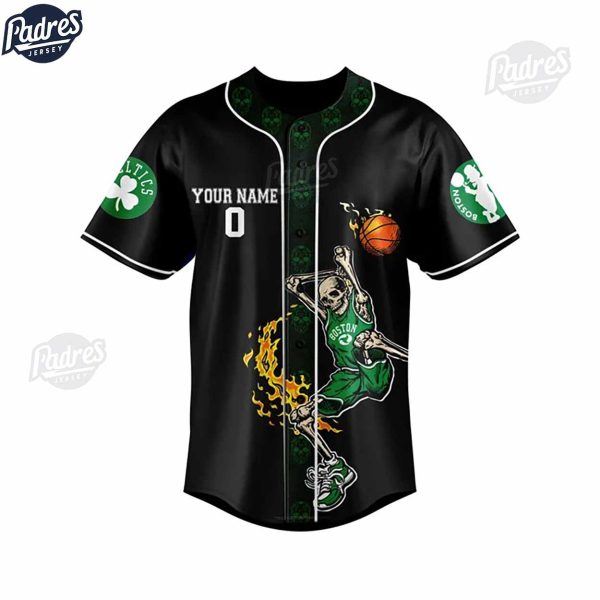 Boston Celtics Bleed Green Custom Baseball Jersey Style 2