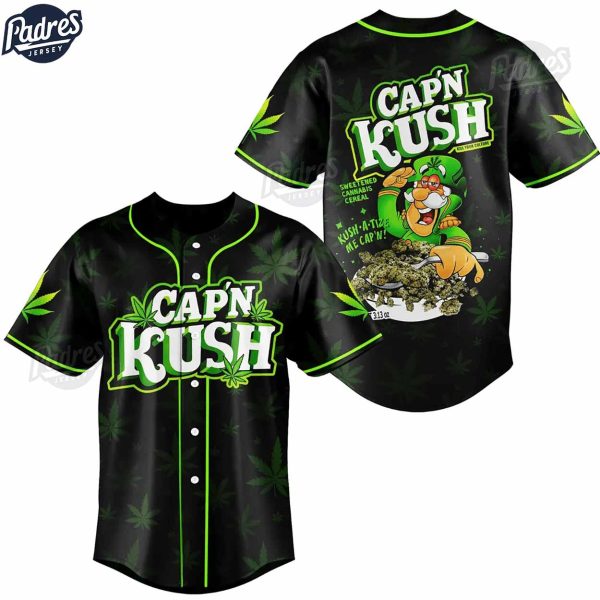 Capn Kush Weed Custom Baseball Jersey Style 2