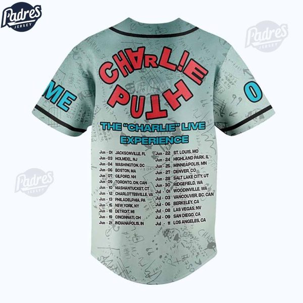 Charlie Puth The Charlie Live Experience Custom Baseball Jersey 3