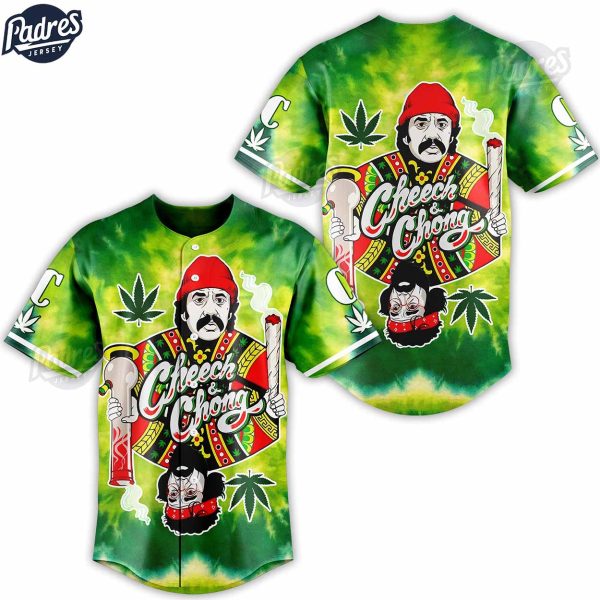 Cheech Chong Weed Poker Card Baseball Jersey 2