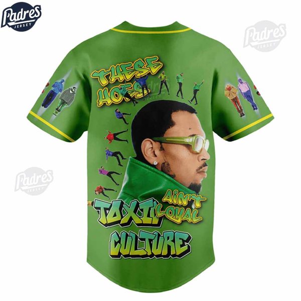 Chris Brown Tour Custom Green Baseball Jersey 4