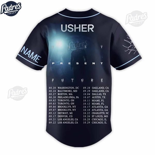 Custom And Number Usher Baseball Jersey Style 2