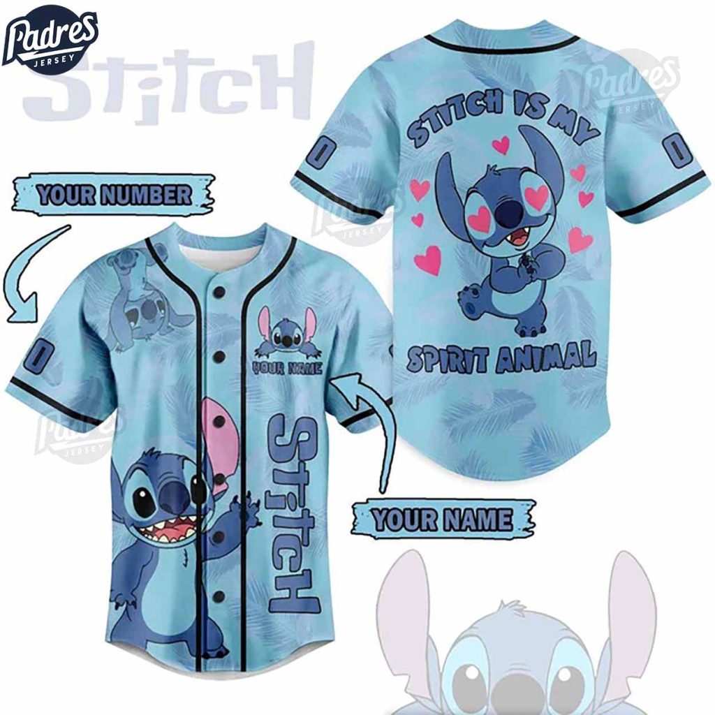 Custom Disney Stitch Baseball Jersey Spirit Animal