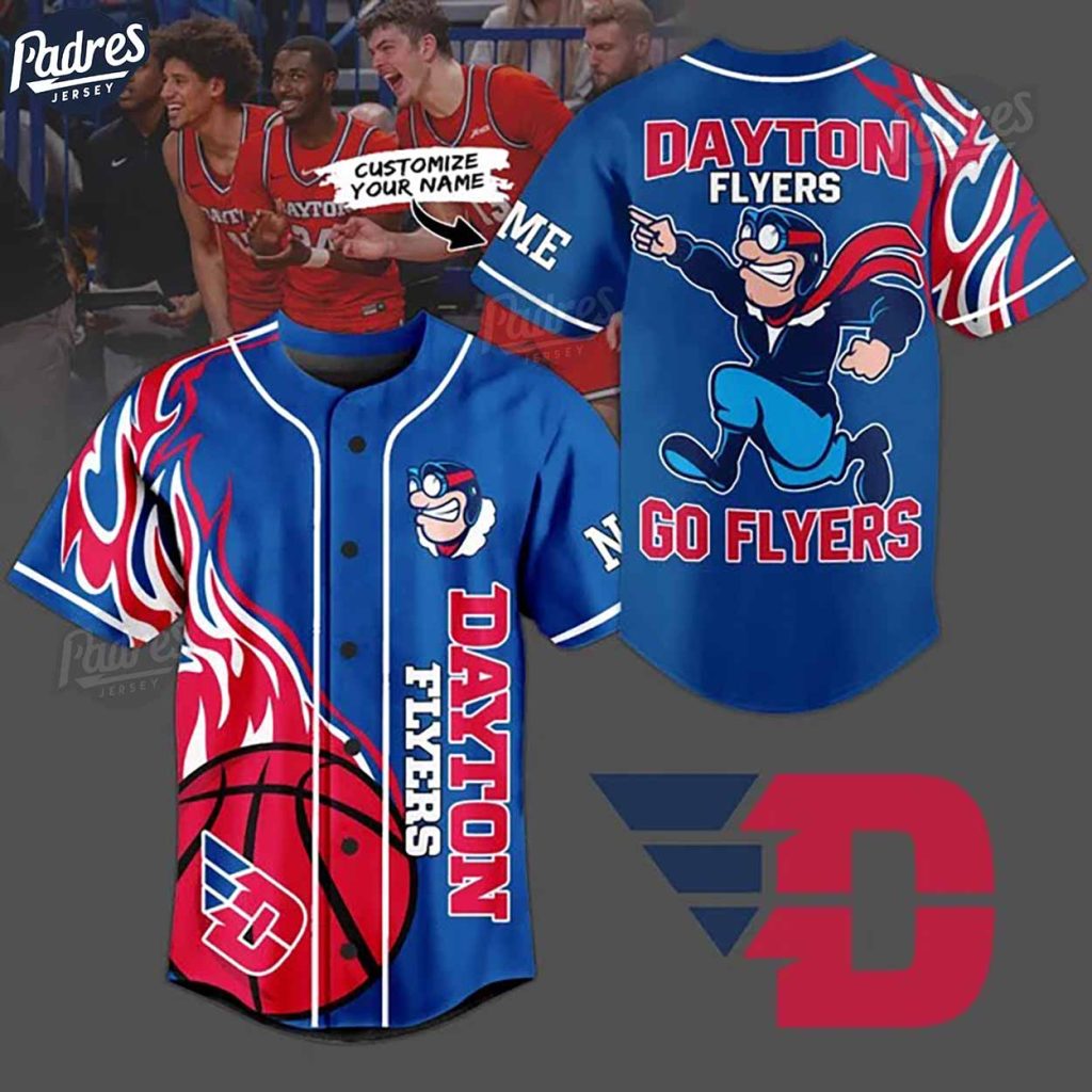 Dayton Flyers Basketball Team Custom NCAA Baseball Jersey