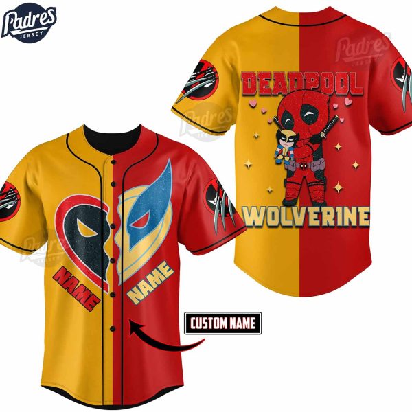 Deadpool & Wolverine Valentine Day Custom Baseball Jersey