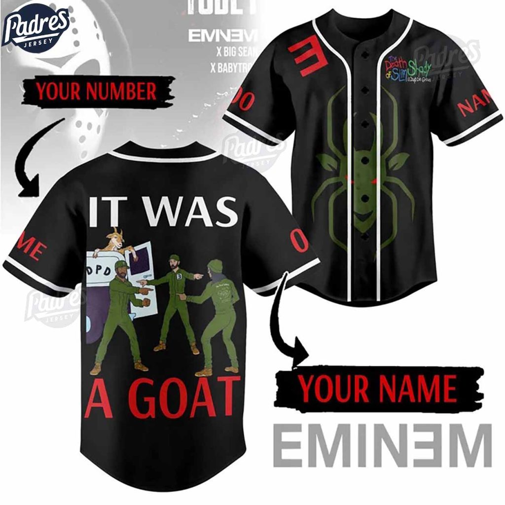 Eminem Custom Black Baseball Jersey Style