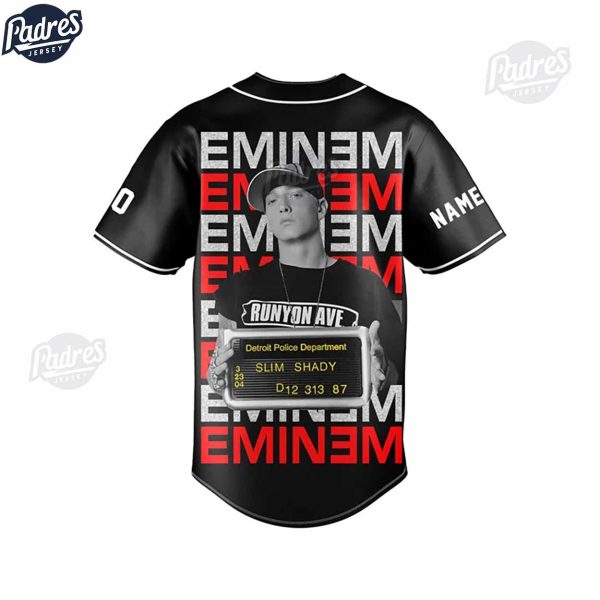 Eminem Detroit Police Department Slim Shady Custom Baseball Jersey 2